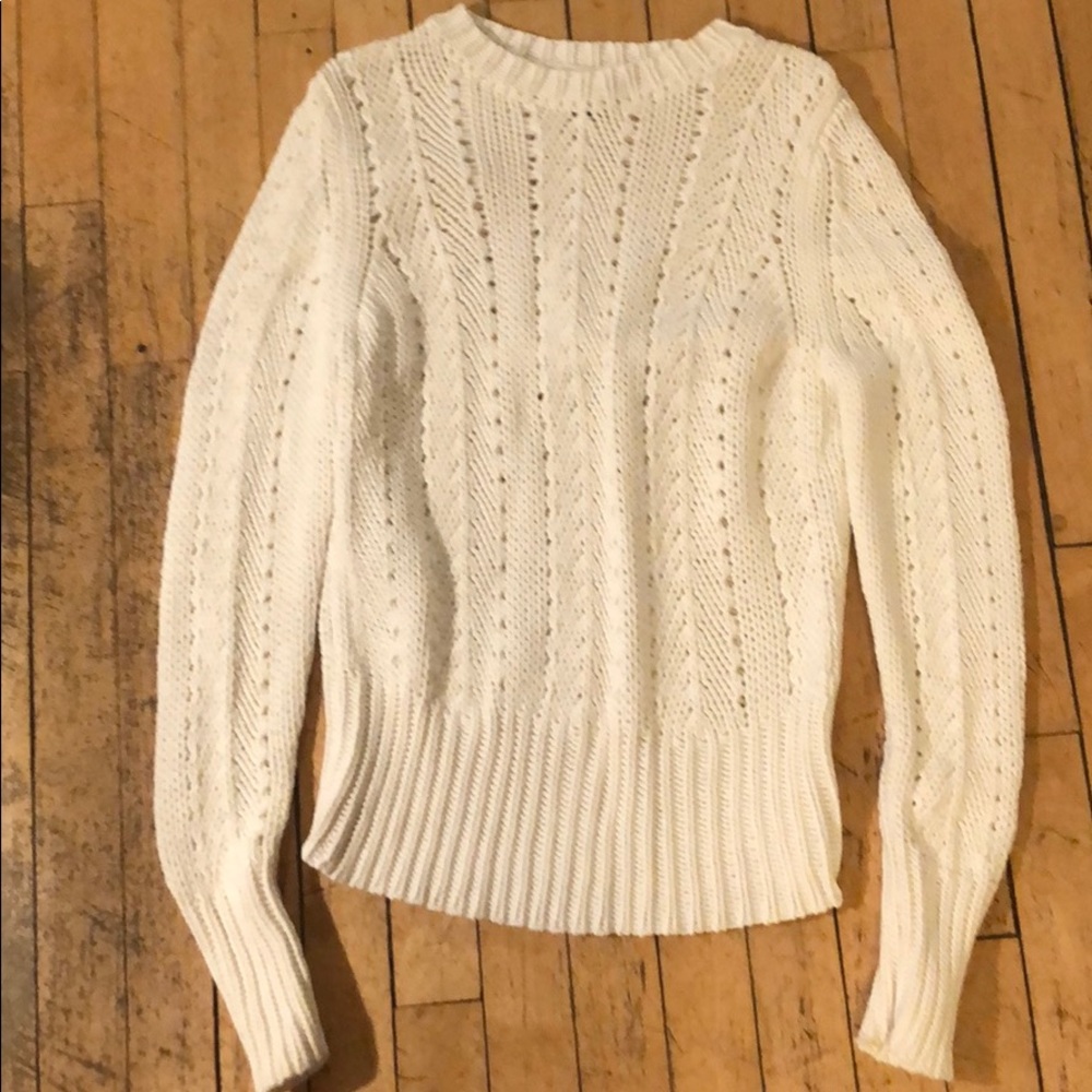Ann Taylor white knit sweater